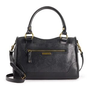 FRYE AND CO. Black Embossed Satchel